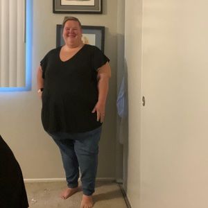 Torrid 5x black blouse with ruffle sleeve